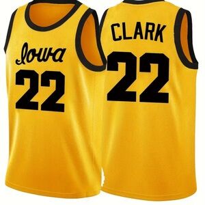 #22 Clark Iowa Basketball Jersey Yellow LARGE